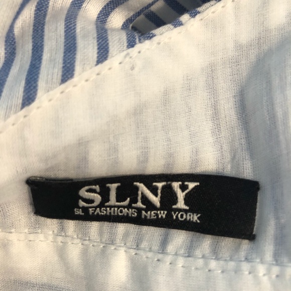 SLNY Cotton wide strap full skirt Sundress S - Picture 4 of 13